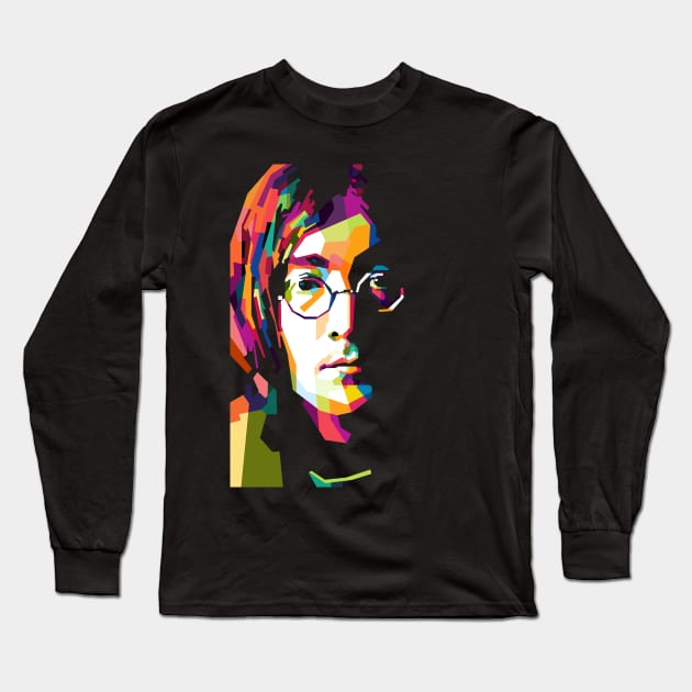 John Lennon WPAP Long Sleeve T-Shirt by awangwidyatama